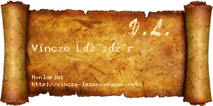 Vincze Lázár névjegykártya